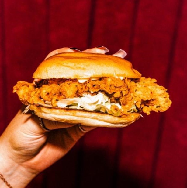 Juicy burgers served at Raja's Peri Peri Takeaway in Glasgow.